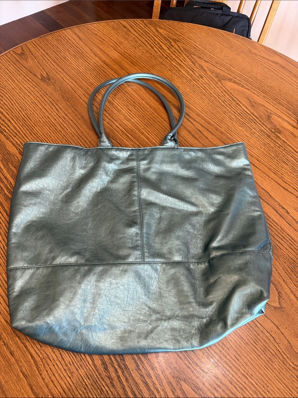Saks Fifth Avenue Teal Leather Tote